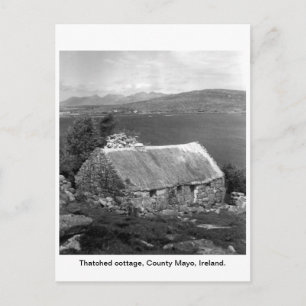 Carte Postale Irlande Chalet de chaume, Comté de Mayo