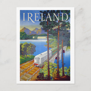 Carte Postale Irlande, chemin de fer, vue paysagère, vintage, vo