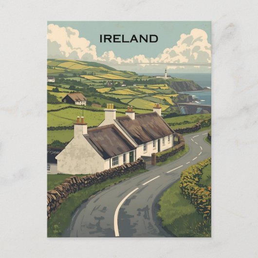 Carte Postale Irlande Cottage (Devant)
