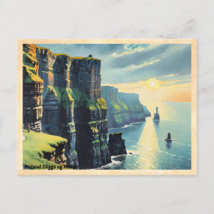 Carte Postale Irlande Falaises de Moher Vintage