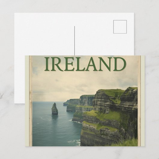 Carte Postale Irlande Falaises de Moher Vintage voyage (Devant / Derrière)