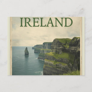 Carte Postale Irlande Falaises de Moher Voyage Rétro
