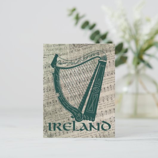 Carte Postale Irlande Harp Design, Irish Harp (Debout devant)