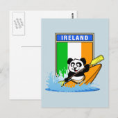 Carte Postale Irlande Kayaking Panda (Devant / Derrière)