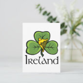 Carte Postale Irlande Shamrock et harpe (Debout devant)