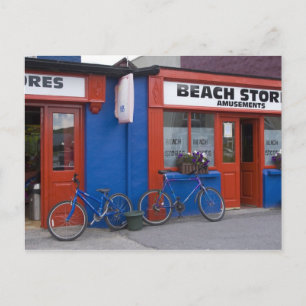 Carte Postale Irlande, Strandhill. Vitrines avec vélos