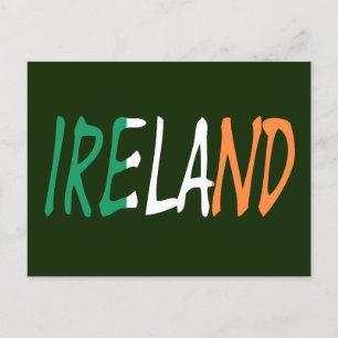 Carte Postale Irlande superposée sur le drapeau irlandais pccnt