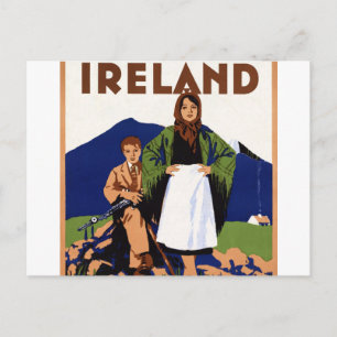 Carte Postale Irlande Terre de la jeunesse éternelle Vintage