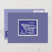 Carte Postale Irlande Timbre postal décimal 1971 (Devant / Derrière)