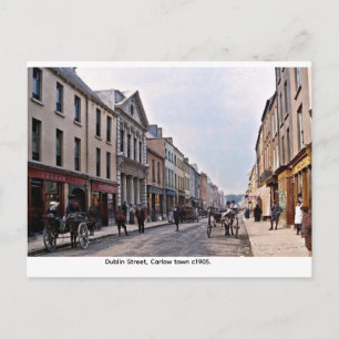 Carte Postale Irlande vintage, 1905 rue de Dublin à Carlow