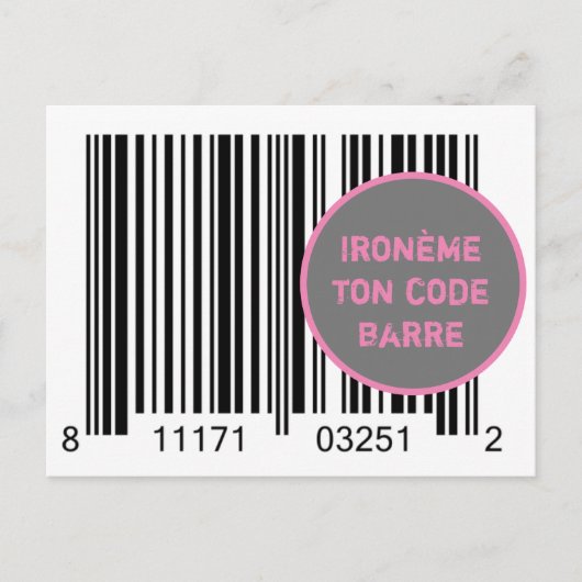 Carte Postale Ironème "Ironème ton code-barre" (Devant)