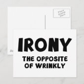 Carte Postale IRONIE le contraire de rides (Devant / Derrière)
