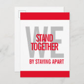Carte Postale Ironique Nous Sommes Ensemble En Restant Éloignés (Devant / Derrière)