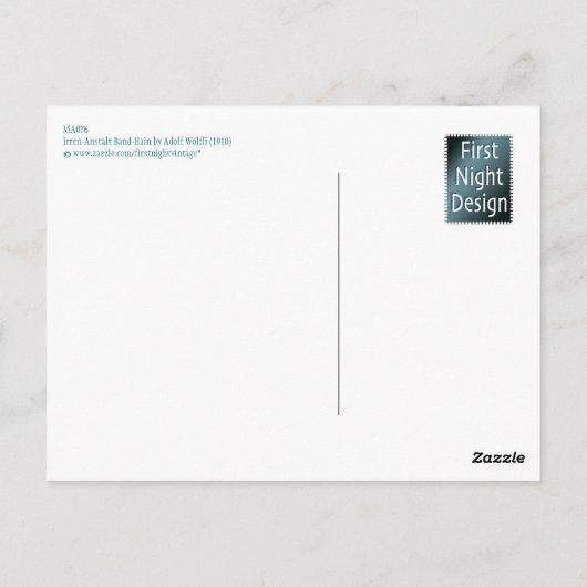 Carte Postale Irren-Anstalt Band-Hain par Adolf Wölfli (1910) (Dos)