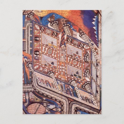 Carte Postale Irren-Anstalt Band-Hain par Adolf Wölfli (1910) (Devant)