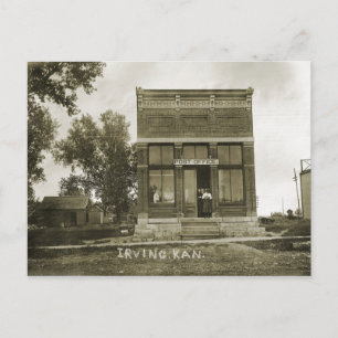 CARTE POSTALE IRVING KANSAS POST OFFICE PHOTO MARSHALL COUNT KS