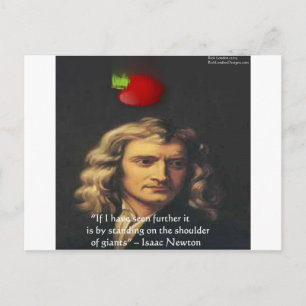 Carte Postale Isaac Newton "Épaules de Géants" Cadeaux de sagess