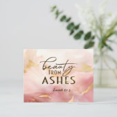 Carte Postale Isaïe 61 3 Beauté de Ashes Bible Verse Rose (Debout devant)