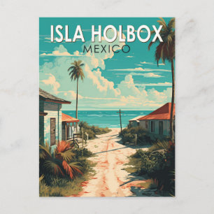 Carte Postale Isla Holbox Mexique Travel Art Vintage