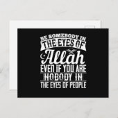 Carte Postale Islam - Soyez Quelqu'Un Dans Les Yeux D'Allah (Devant / Derrière)