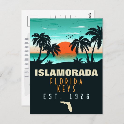 Carte Postale Islamorada Florida Retro Sunset Beach Souvenirs (Devant / Derrière)