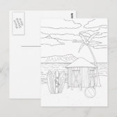 Carte postale Island Tiki Hut pour adultes (Devant / Derrière)