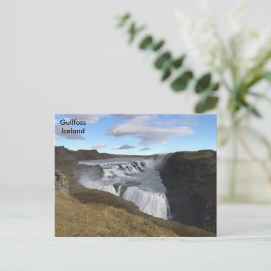 Carte Postale Islande - Cascade de Gullfoss (Debout devant)