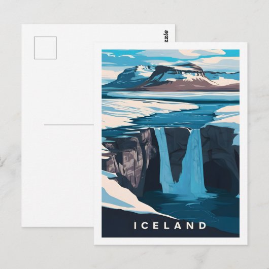 Carte Postale Islande célèbre Travel Place (Devant / Derrière)