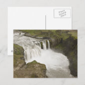 Carte Postale Islande. Chute d'eau de Hafragilsfoss dans (Devant / Derrière)