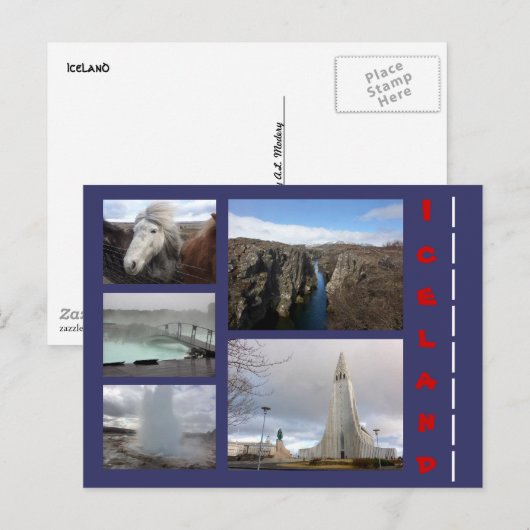 Carte Postale Islande Collage 1 (Devant / Derrière)