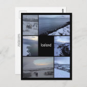Carte Postale Islande Collage du paysage d'hiver (Devant / Derrière)