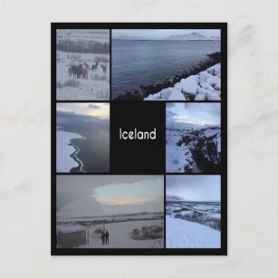 Carte Postale Islande Collage du paysage d'hiver