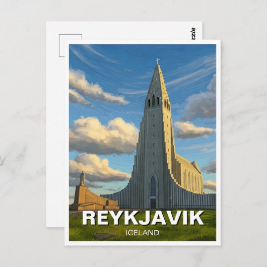 Carte Postale Islande Église Reykyavik de Hallgrimur Voyage (Devant / Derrière)