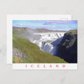 Carte postale Islande Gullfoss Waterfall vue (Devant / Derrière)