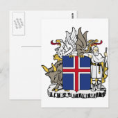 Carte Postale Islande IS Ísland Armoiries (Devant / Derrière)