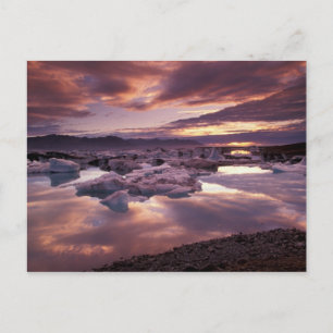 Carte Postale Islande, lagon de Jokulsarlon, Paysage