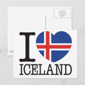 Carte Postale Islande Love v2 (Devant / Derrière)
