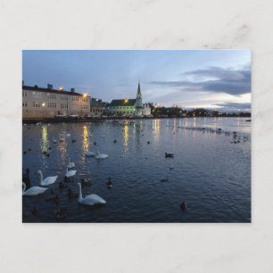 Carte Postale Islande - Reykjavik - Lac à Dusk