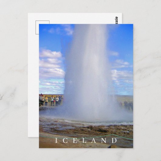 Carte postale Islande vue geyser (Devant / Derrière)