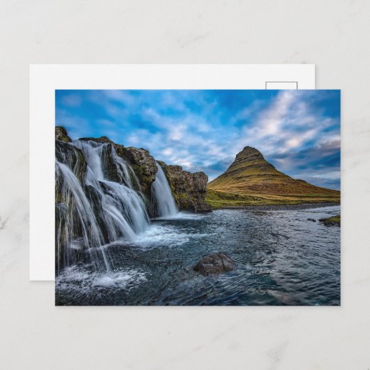 Carte postale Islande Waterfall (Devant / Derrière)