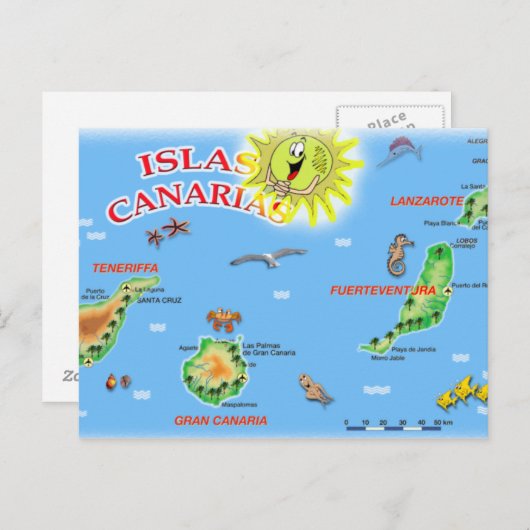 Carte postale Islas Canarias (Devant / Derrière)