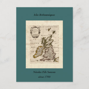Carte Postale Isles Britanniques - 1700 Nicolas Fils Sanson Map