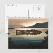 Carte Postale Isola Bella au clair de lune, Maggiore, Lac de, It (Devant / Derrière)