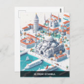 Carte postale Isométrique Istanbul Travel (Devant / Derrière)