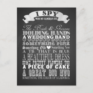 Carte Postale Ispy mariage faveur jeu vintage mariage tableau no