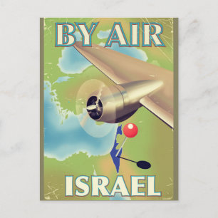 Carte Postale Israël Affiche de voyage vintage par avion