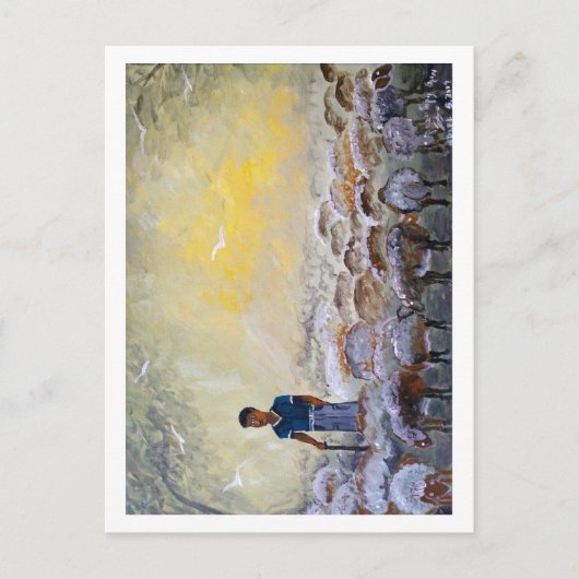 Carte Postale Israel Good Shepherd, reproduction de peinture. (Devant)