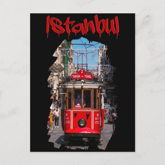 Carte Postale Istanbul : Tramway Taksim (Devant)