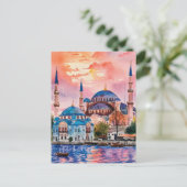 Carte Postale Istanbul Turquie aquarelle peinture (Debout devant)
