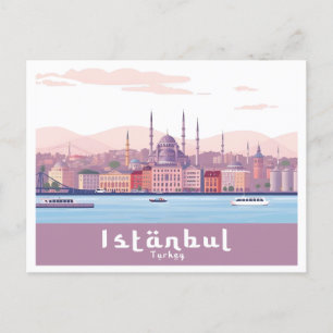 Carte Postale Istanbul Turquie Pastel Voyage Design
